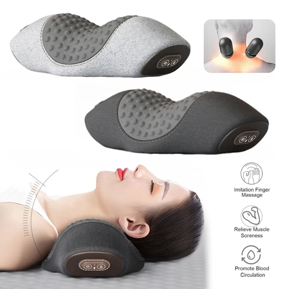 NuRevita Electric Neck Massager Pillow Cervical Stretcher