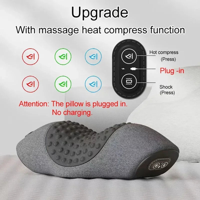 NuRevita Electric Neck Massager Pillow Cervical Stretcher